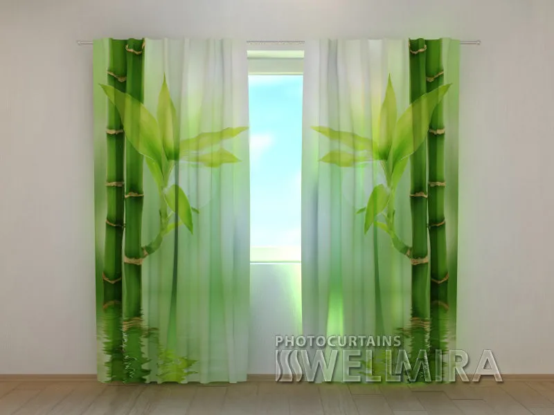 Photo Curtain Green Bamboo