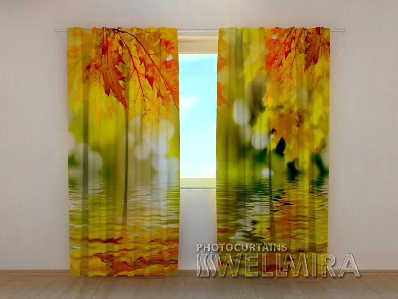 Photocurtain Golden Leaves