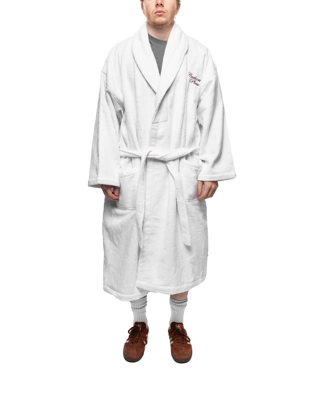 Please Bathrobe White/Bordeaux