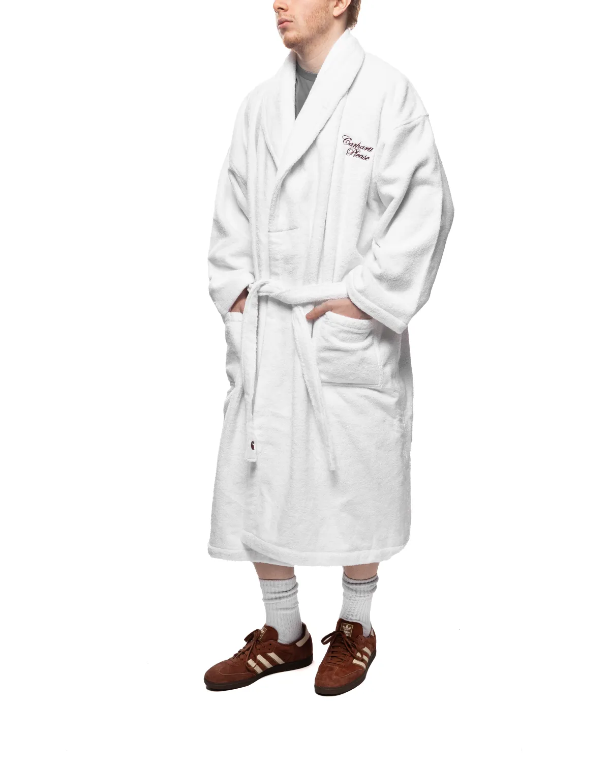 Please Bathrobe White/Bordeaux