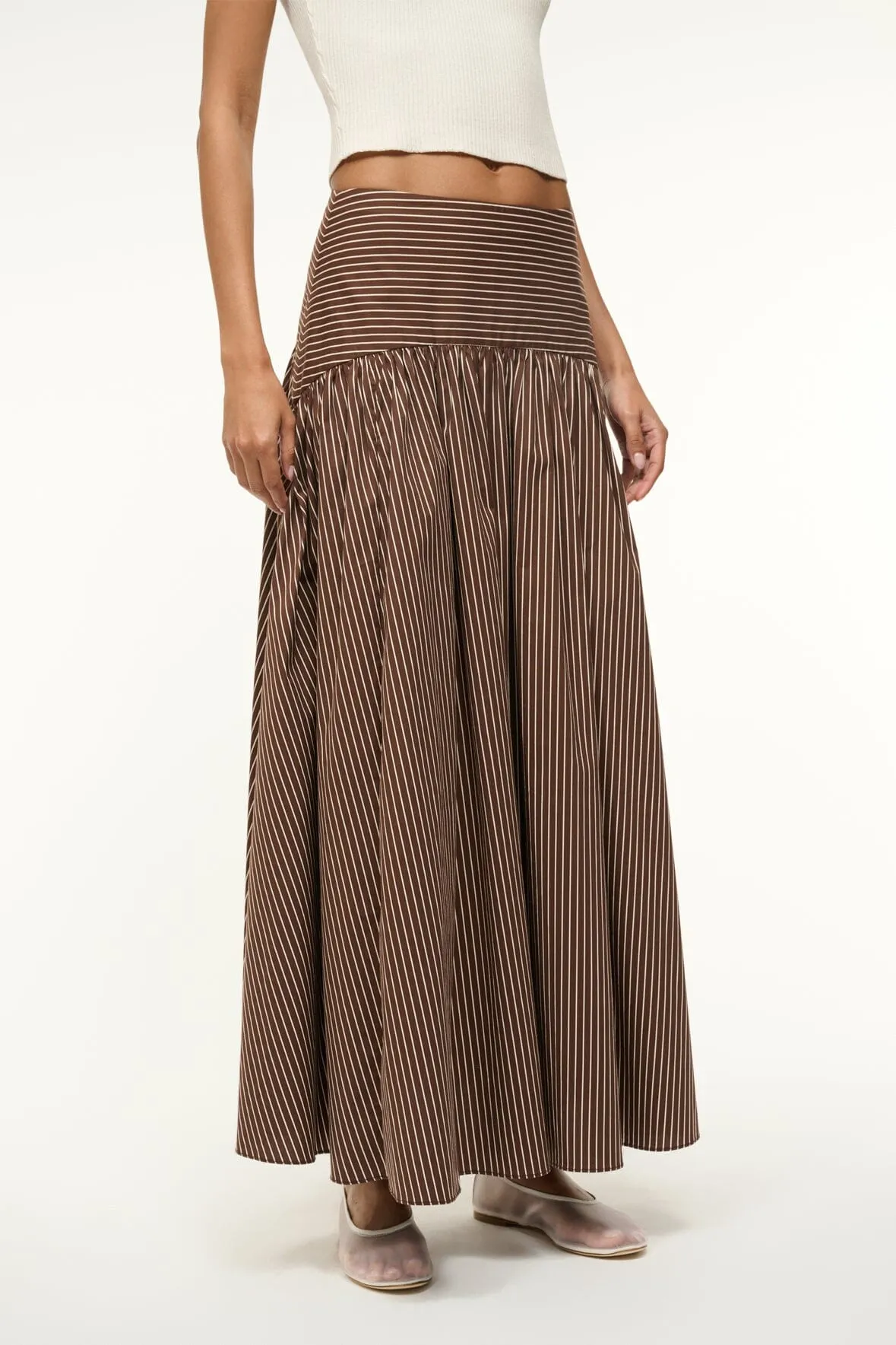 PROCIDA SKIRT | DARK OAK MICRO STRIPE