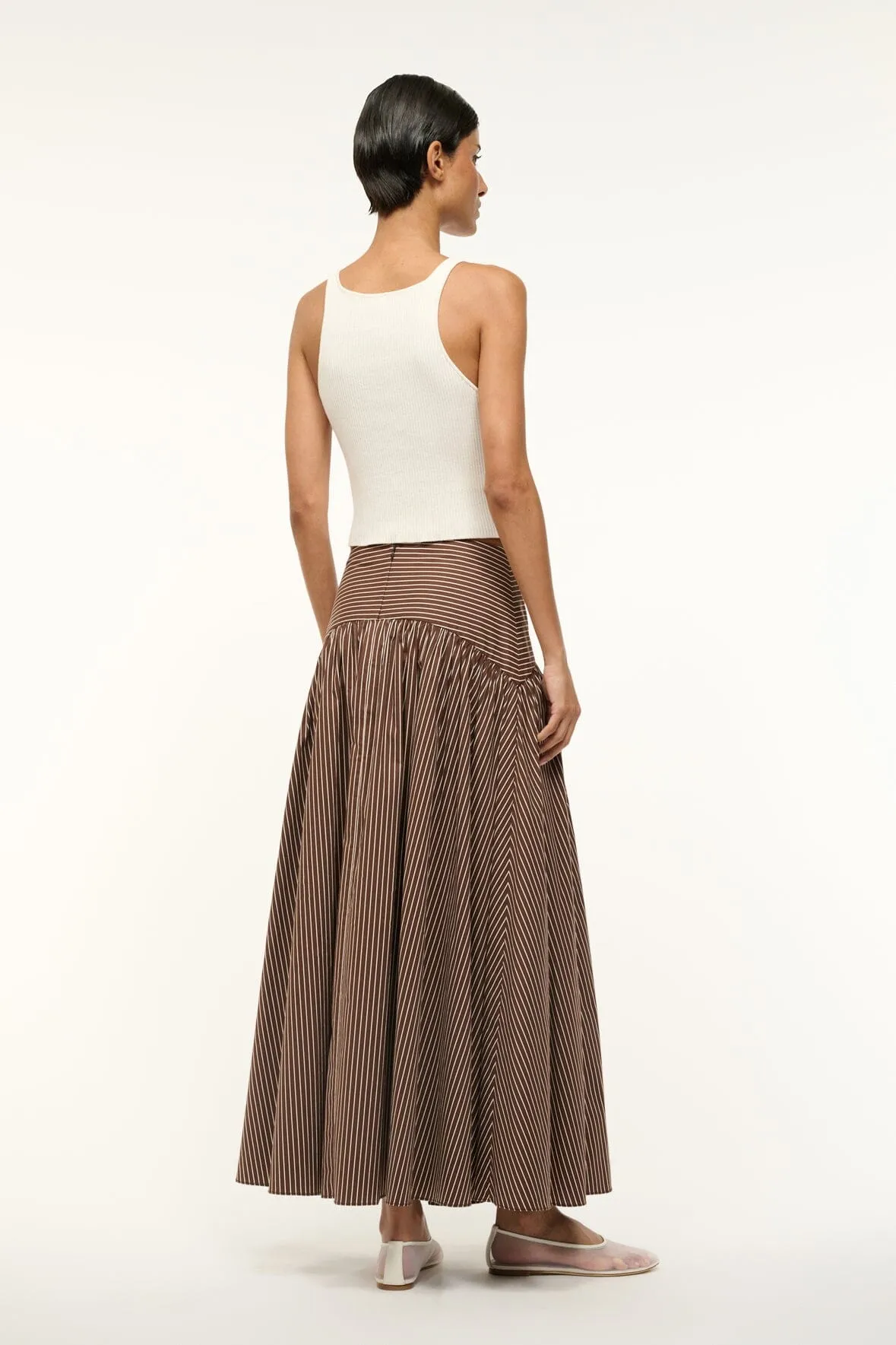 PROCIDA SKIRT | DARK OAK MICRO STRIPE