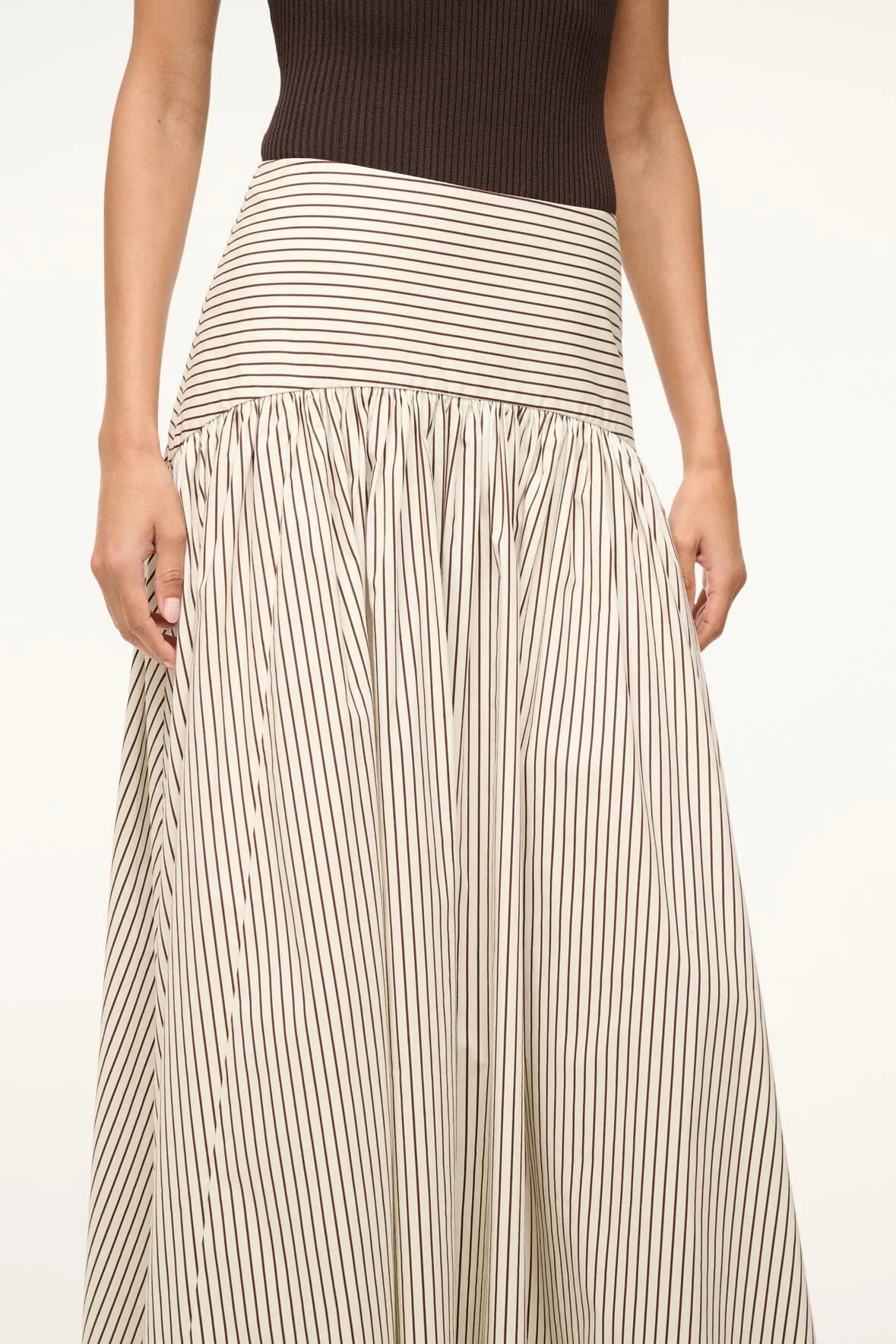 PROCIDA SKIRT | IVORY DARK OAK MICRO STRIPE