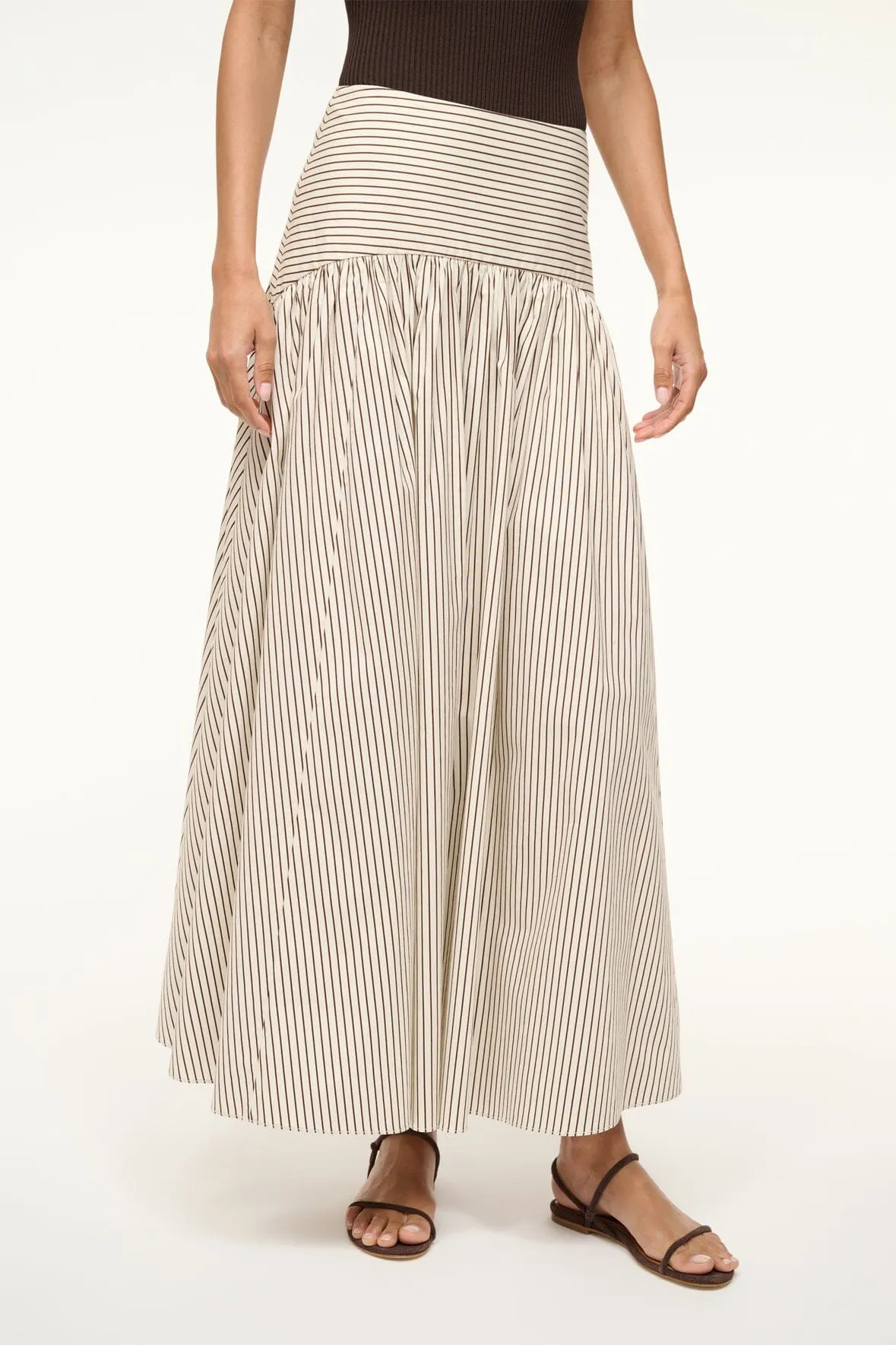 PROCIDA SKIRT | IVORY DARK OAK MICRO STRIPE