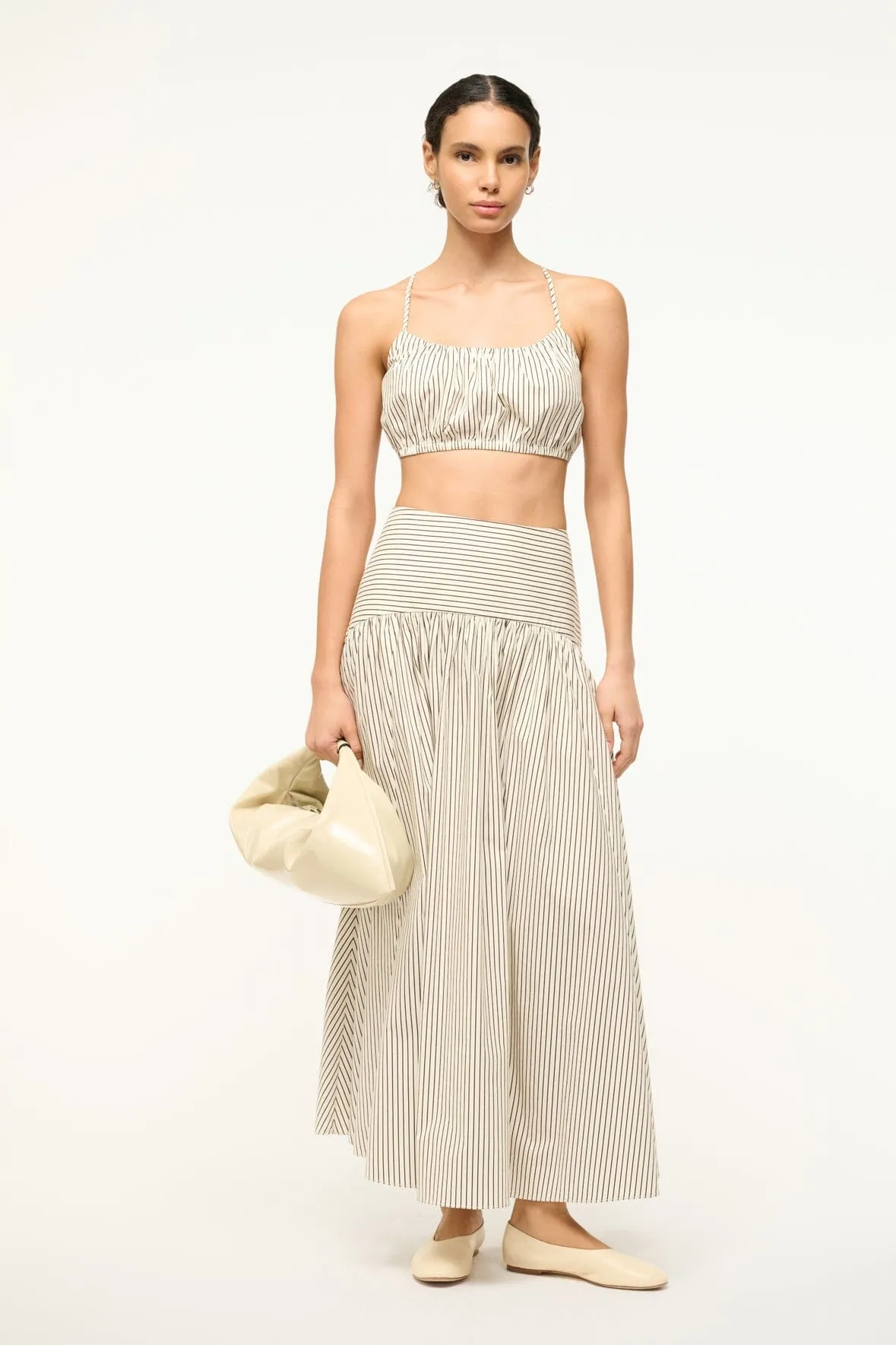 PROCIDA SKIRT | IVORY DARK OAK MICRO STRIPE
