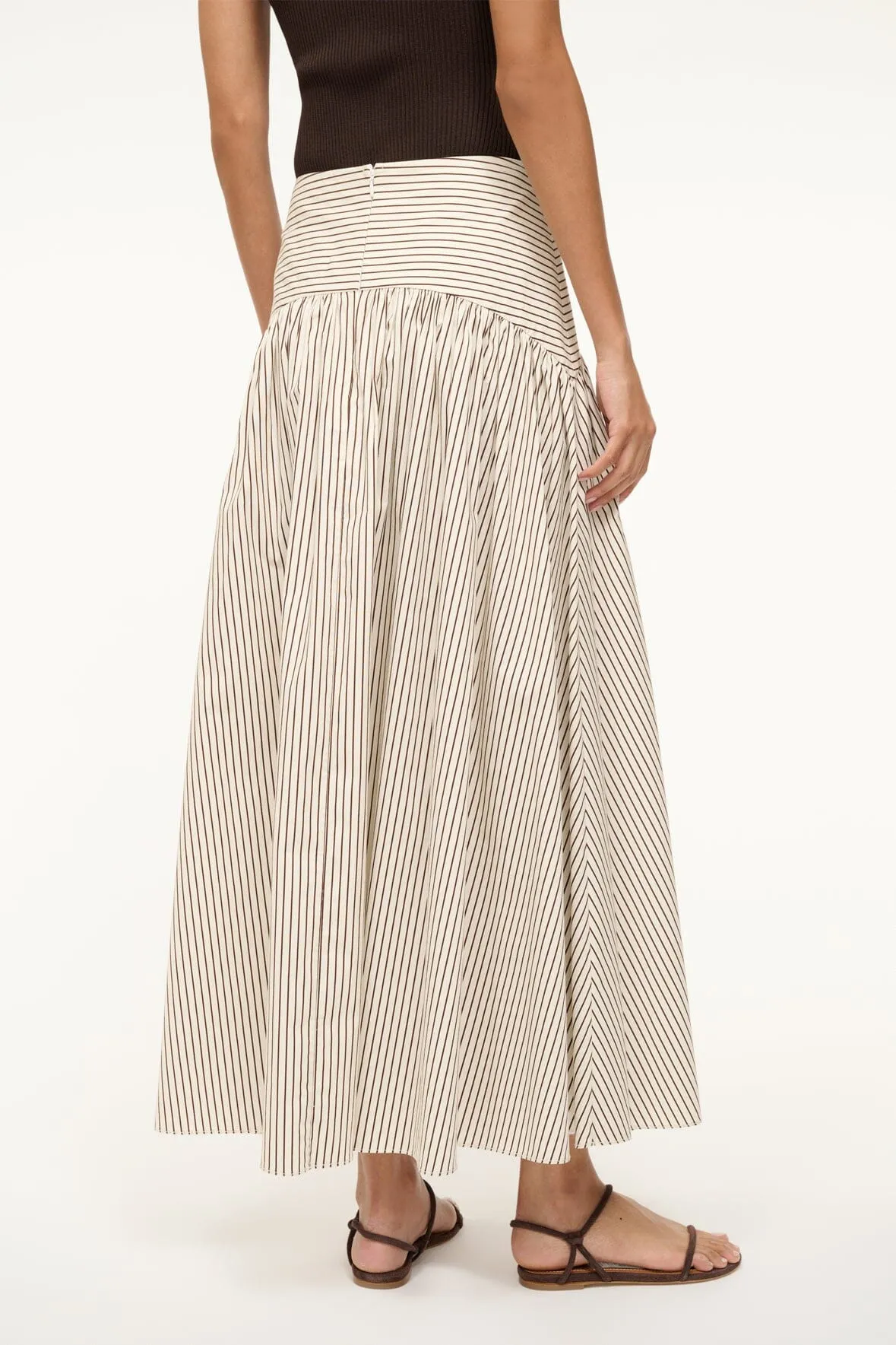 PROCIDA SKIRT | IVORY DARK OAK MICRO STRIPE