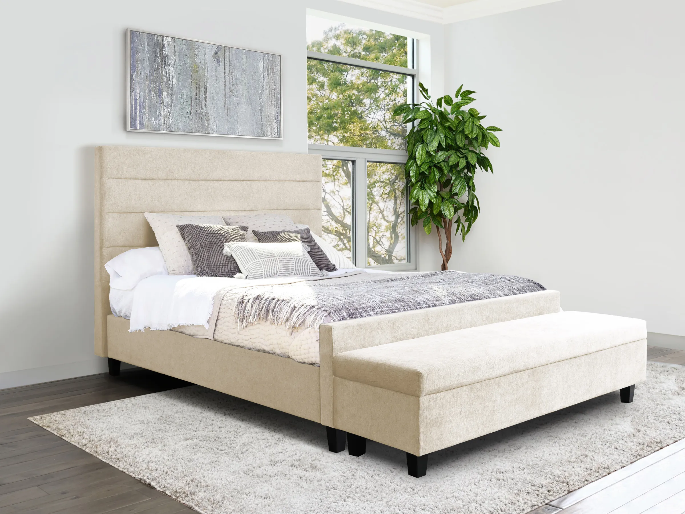 Seneca Upholstered Bed & Bench